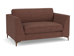 Purple Velvet Loveseat Armchair - Modern Snuggle Cuddler Custom Arm Chair In Easy Clean Velvet - Clapham Range - thumbnail 1