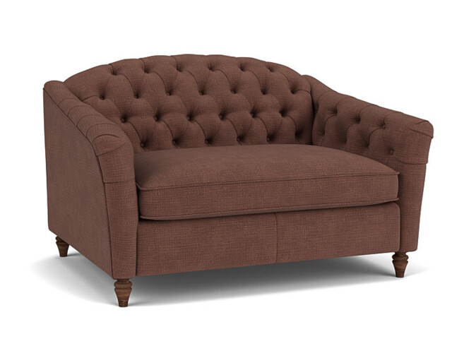 Purple Velvet Loveseat Armchair - Traditional Snuggler Cuddler Custom Arm Chair In Easy Clean Velvet - Payton Range - image 1
