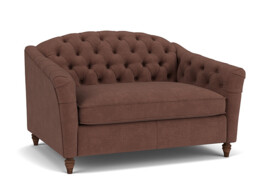 Purple Velvet Loveseat Armchair - Traditional Snuggler Cuddler Custom Arm Chair In Easy Clean Velvet - Payton Range