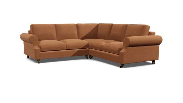 Orange 3 Seater Corner Sofa - Modern Style Fabric Luxury Premium Corner Sofa - Kendal Range - image 1