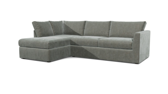 Grey Fabric 5 Seater Sofa With Chaise - Modern Style Custom Sofa In Easy Clean Fabric - Portland Range - image 1