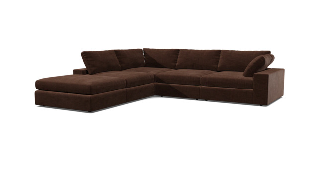 Brown Velvet Large Corner Sofa - Modern Style Corner Custom Sofa In Easy Clean Velvet - Purley Range - image 1