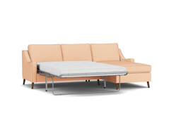 Mid-Century Weymouth 3.5 Seater Pink Chaise Sofa Bed, 170+ Customisation Options, UK Crafted - Darlings of Chelsea