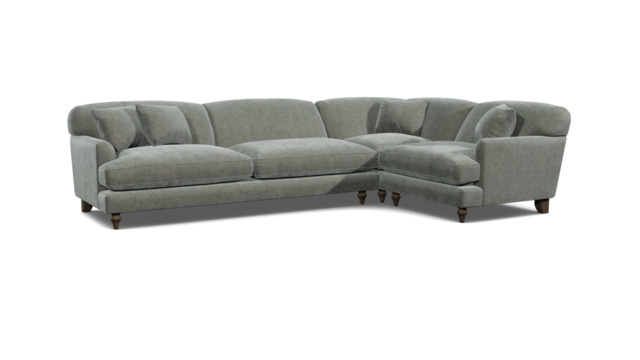 Grey Fabric 4 Seater Right Corner Sofa - Traditional Style Custom Sofa In Easy Clean Fabric - Galloway Range - image 1
