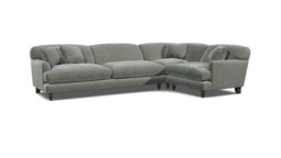 Grey Fabric 4 Seater Right Corner Sofa - Traditional Style Custom Sofa In Easy Clean Fabric - Galloway Range - thumbnail 1