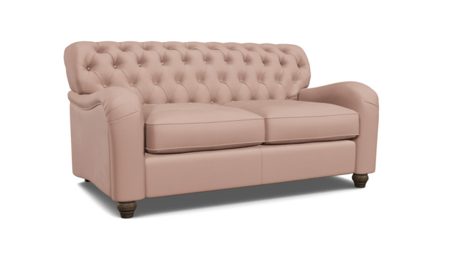 Pink Velvet 2 Seater Sofabed - Traditional Button Back Custom Sofa In Stain Resistant Velvet - Bakewell Range - image 1