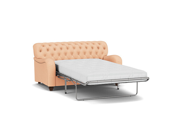 Pink Velvet 2 Seater Sofabed - Traditional Button Back Custom Sofa In Stain Resistant Velvet - Bakewell Range - image 1