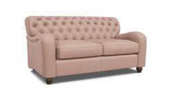 Pink Velvet 2 Seater Sofabed - Traditional Button Back Custom Sofa In Stain Resistant Velvet - Bakewell Range - thumbnail 1