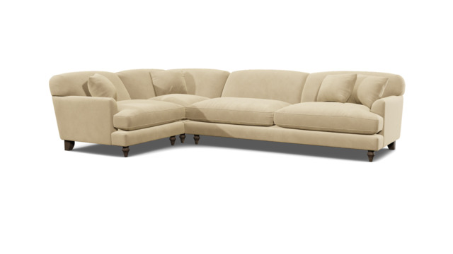 Cream Fabric 4 Seater Left Corner Sofa - Traditional Style Custom Sofa - Galloway Range - image 1