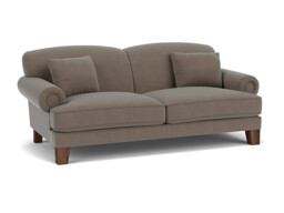 Brown Velvet 3 Seater Sofa - Traditional Style Custom Sofa In Easy Clean Velvet - Thatcham Range