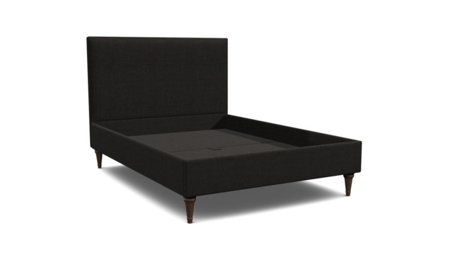 Black Velvet Double Bed Frame - Traditional Low End With Large Headboard In Easy Clean Velvet - Yarnmouth Range - image 1