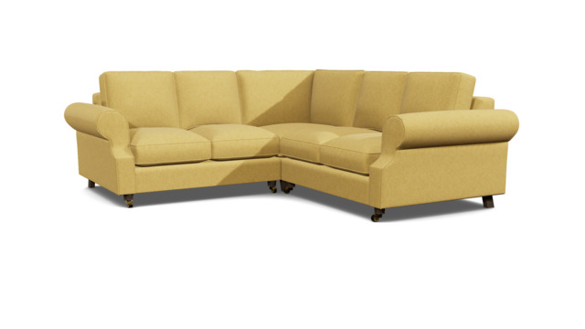 Yellow 2 Seater Corner Sofa - Modern Style Fabric Luxury Premium Corner Sofa - Kendal Range - image 1