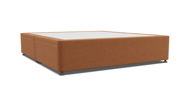 Orange Velvet Super King Size Bed Divan - Modern Style Divan Base In Stain Resistant Velvet - Barnsley Range - image 1