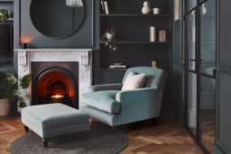 Green Linen Armchair - Traditional Ladies Custom Arm Chair - Galloway Range - thumbnail 2