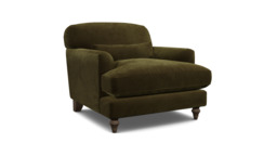 Green Linen Armchair - Traditional Ladies Custom Arm Chair - Galloway Range - thumbnail 1