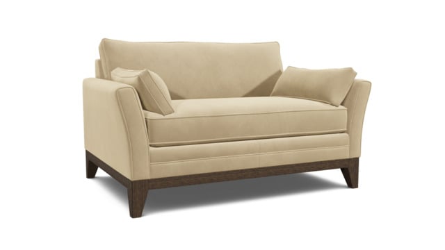 Cream Fabric Loveseat Armchair Sofabed - Modern Pull Out Chair Bed - Exmouth Range - image 1
