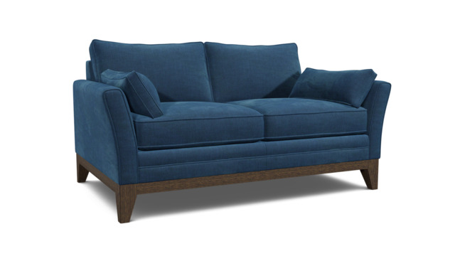 Blue Velvet 2 Seater Sofabed - Modern Fold Out Custom Sofa Bed In Easy Clean Velvet - Exmouth Range - image 1