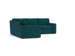 Teal Velvet 2X2.5 Seater Corner Sofabed - Modern Style Custom Sofa In Stain Resistant Velvet - Sloane Range