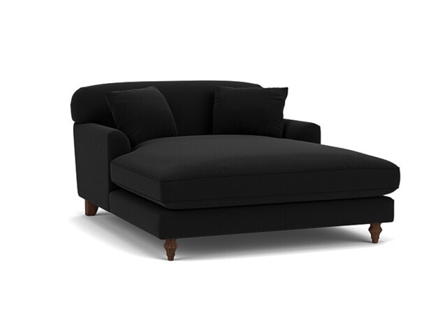 Darlings of Chelsea Galloway Stylish Black Loveseat Chaise Day Bed - image 1