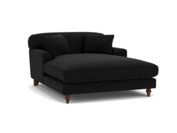 Darlings of Chelsea Galloway Stylish Black Loveseat Chaise Day Bed