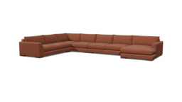 Red Velvet U Shaped Sofa - Modren U Shape Corner Custom Sofa In Easy Clean Velvet - Kingston Range - thumbnail 1