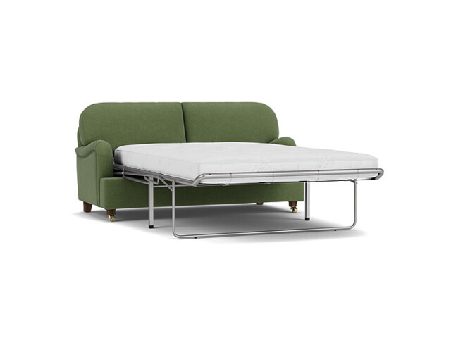 Green Linen 3 Seater Sofabed - Traditional Fold Out Custom Sofa Bed - Helston Range - image 1