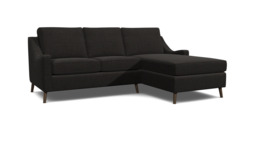 Mid-Century Weymouth 2 Seater Black Chaise Sofa Bed, 170+ Customisation Options, UK Crafted - Darlings of Chelsea - thumbnail 1