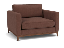 Purple Velvet Loveseat Armchair - Modern Snuggle Cuddler Custom Arm Chair In Easy Clean Velvet - Darwin Range
