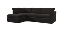 Black Velvet 5 Seater Sofa With Chaise - Modern Style Custom Sofa In Easy Clean Velvet - Portland Range - thumbnail 1