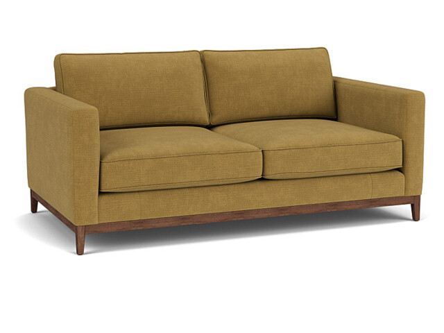 Yellow Velvet 3 Seater Sofa - Modern Style Custom Sofa In Stain Resistant Velvet - Darwin Range - image 1