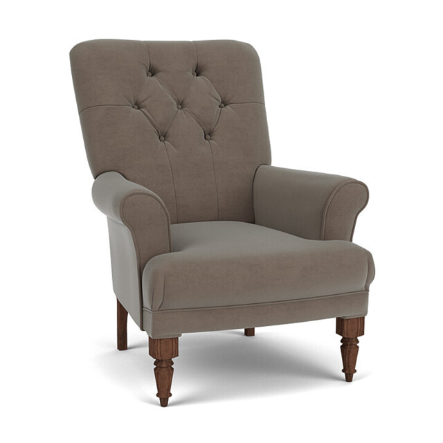 Brown Velvet Wingback Armchair - Traditional Accent Custom Arm Chair In Easy Clean Velvet - Newlyn Range - image 1