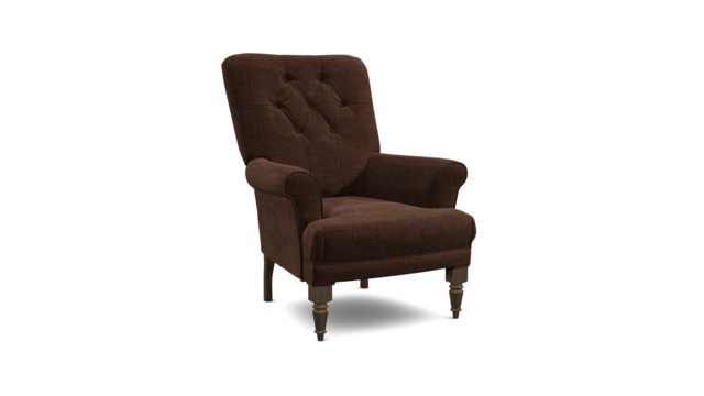 Brown Velvet Wingback Armchair - Traditional Accent Custom Arm Chair In Easy Clean Velvet - Newlyn Range - image 1