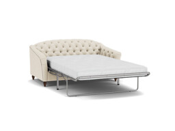 White Chenille 3 Seater Sofabed - Traditional Fold Out Custom Sofa Bed In Stain Resistant Chenille - Payton Range