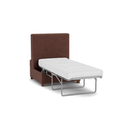 Purple Velvet Footstool Fold Out Bed - Ottoman Pullout Single Bed In Easy Clean Velvet - Barnet Range - thumbnail 1