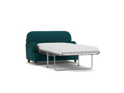 Teal Velvet Loveseat Armchair Sofabed - Traditional Style Single Chair Bed In Stain Resistant Velvet - Helston Range - thumbnail 1