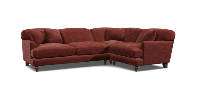 Purple Velvet 3 Seater Right Corner Sofa - Traditional Style Custom Sofa In Easy Clean Velvet - Galloway Range - image 1