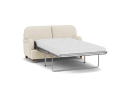 White Chenille 2 Seater Sofabed - Traditional Fold Out Custom Sofa Bed In Stain Resistant Chenille - Helston Range