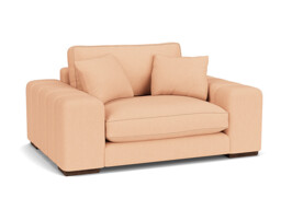 Pink Velvet Loveseat Armchair - Modern Snuggle Cuddler Custom Arm Chair In Stain Resistant Velvet - Epping Range