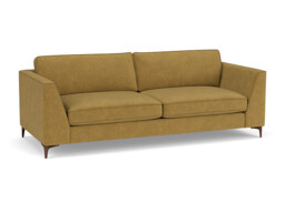 Yellow Velvet 4 Seater Sofa - Modern Style Custom Sofa In Stain Resistant Velvet - Clapham Range - thumbnail 1