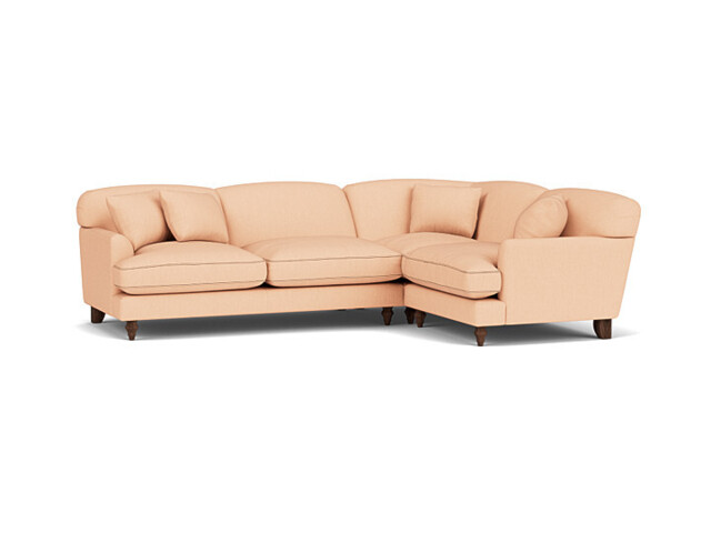 Pink Velvet 3 Seater Right Corner Sofa - Traditional Style Custom Sofa In Stain Resistant Velvet - Galloway Range - image 1
