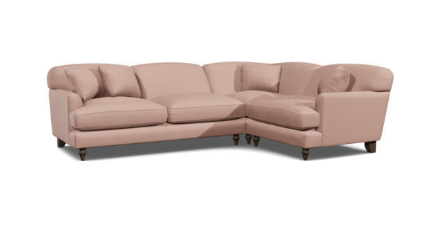 Pink Velvet 3 Seater Right Corner Sofa - Traditional Style Custom Sofa In Stain Resistant Velvet - Galloway Range - image 1