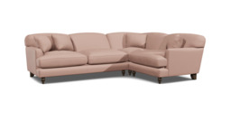 Pink Velvet 3 Seater Right Corner Sofa - Traditional Style Custom Sofa In Stain Resistant Velvet - Galloway Range