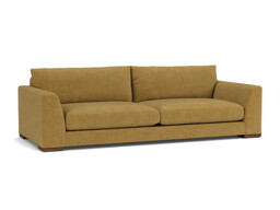 Yellow Velvet 4 Seater Sofa - Modern Style Custom Sofa In Stain Resistant Velvet - Kingston Range - thumbnail 1