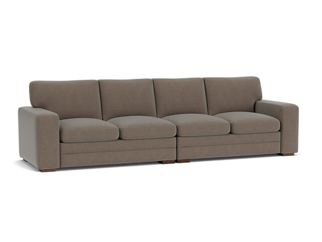 Brown Velvet 5 Seater Sofa - Modern Style Custom Sofa In Easy Clean Velvet - Sloane Range - image 1