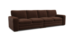 Brown Velvet 5 Seater Sofa - Modern Style Custom Sofa In Easy Clean Velvet - Sloane Range