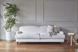Grey Fabric 3 Seater Sofa - Traditional Style Custom Sofa In Easy Clean Fabric - Evelyn Range - thumbnail 3