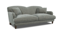 Grey Fabric 3 Seater Sofa - Traditional Style Custom Sofa In Easy Clean Fabric - Evelyn Range