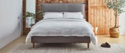 Teal Velvet Single Bed Frame - Traditional Low End With Large Headboard In Stain Resistant Velvet - Lyndhurst Range - thumbnail 2