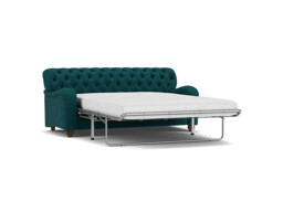 Teal Velvet 3.5 Seater Sofabed - Traditional Fold Out Custom Sofa Bed In Stain Resistant Velvet - Bakewell Range