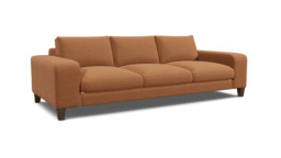 Orange Velvet 4 Seater Sofa - Modern Style Custom Sofa In Stain Resistant Velvet - Kingly Range - thumbnail 1